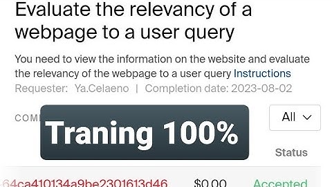 Evaluate the relevancy of a webpage to a user query 0.15$ Traning.