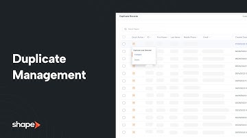 Duplicate Record Management in Shape Software CRM