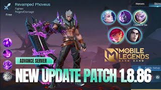 R.I.P MOSKOV, PHOVEUS REVAMP, ENEMY JUNGLE BUFF, CHIP BUFF, NEW UPDATE PATCH 1.8.86