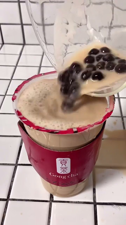 teh gelembung teh susu jeli Puding | Making boba milk tea jelly pudding