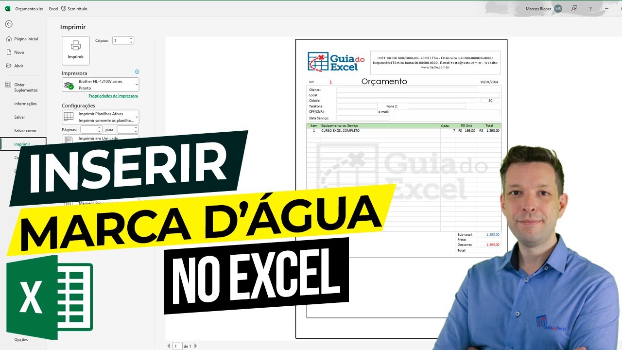 Marca DÁgua no Excel - Como Colocar Marca Dágua no Excel Marca DÁgua no Excel - Como Colocar Marca Dágua no Excel