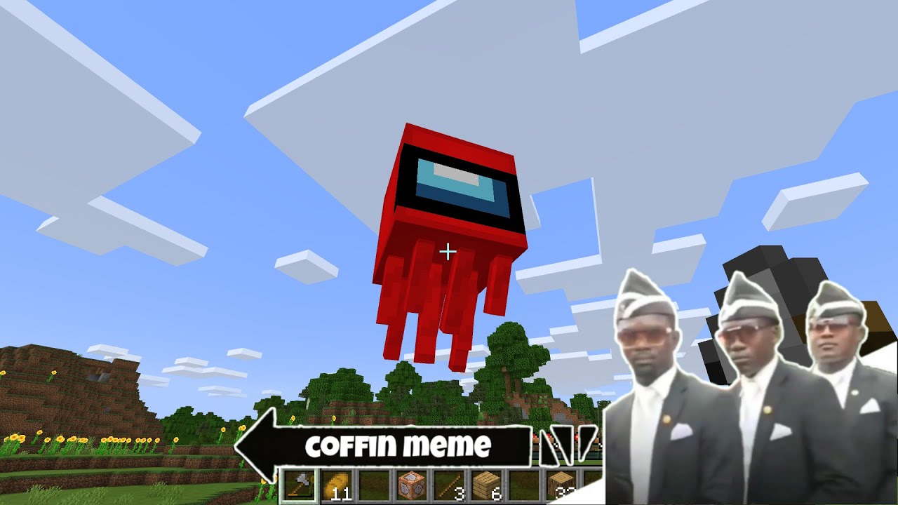 Coffin meme. Гроб в МАЙНКРАФТЕ. Coffin Minecraft. Cursed images Minecraft among us.