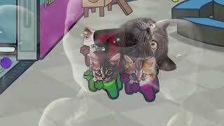 Kitten, cat and Skibidi Toilet Cat - UFO version