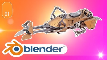 Designing a Custom Star Wars Speeder Bike in blender (LIVE)
