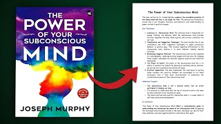 Unlock Limitless Potential: Key Insights from The Power of Your Subconscious Mind | Book Summary