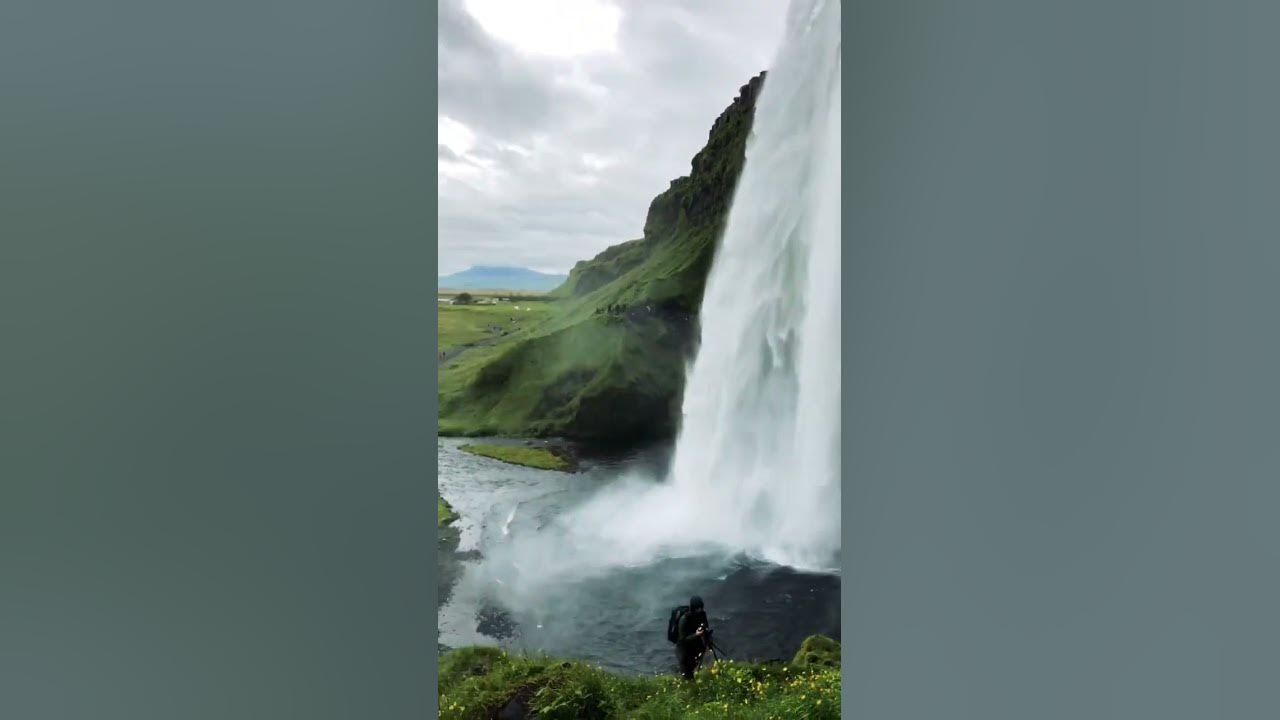 😲Wow! Seljalandsfoss waterfall, Iceland. #travel #travelvlog #summer #traveling #europe #travelling