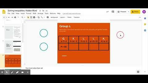 Solving Inequalities: Hidden Word - Google Slides