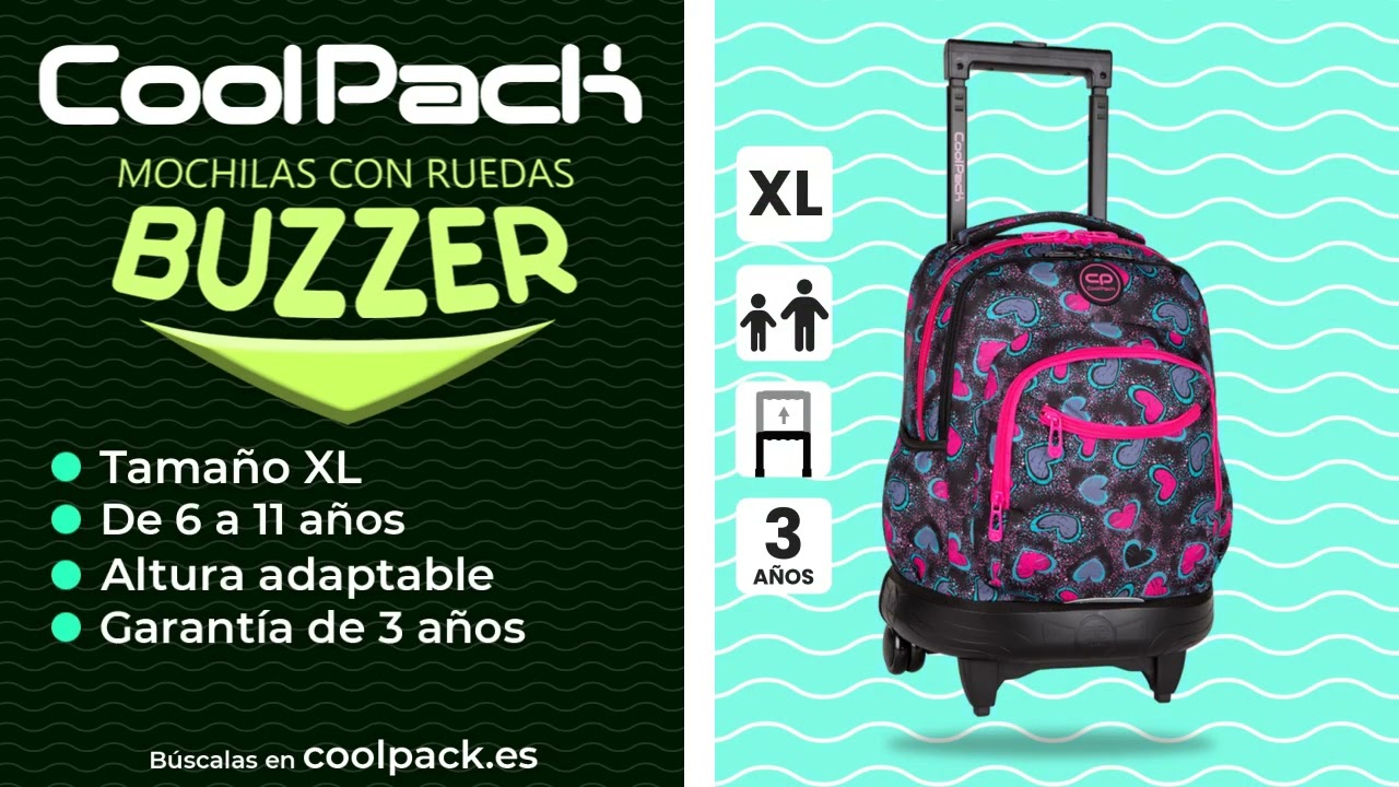 Mochilas escolares con ruedas Buzzer by Coolpack. 