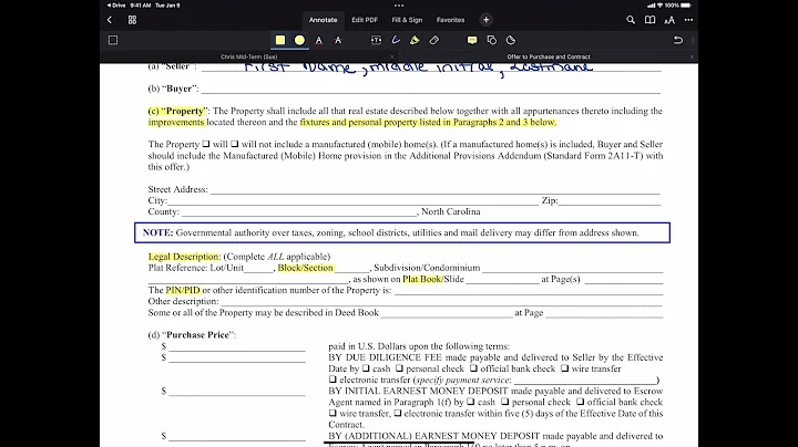 2022 - NC Offer to Purchase and Contract Explainat...