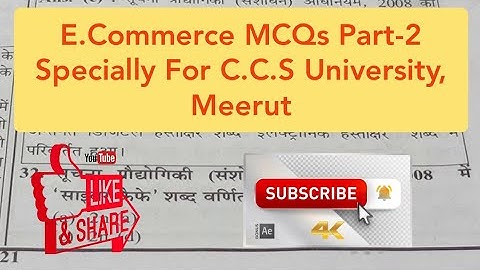 E.Commerce MCQs Part-2 Specially For C.C.S University, Meerut