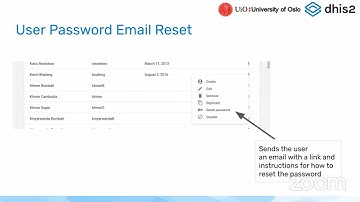 DHIS v2.37 Platform - User Password Reset Email