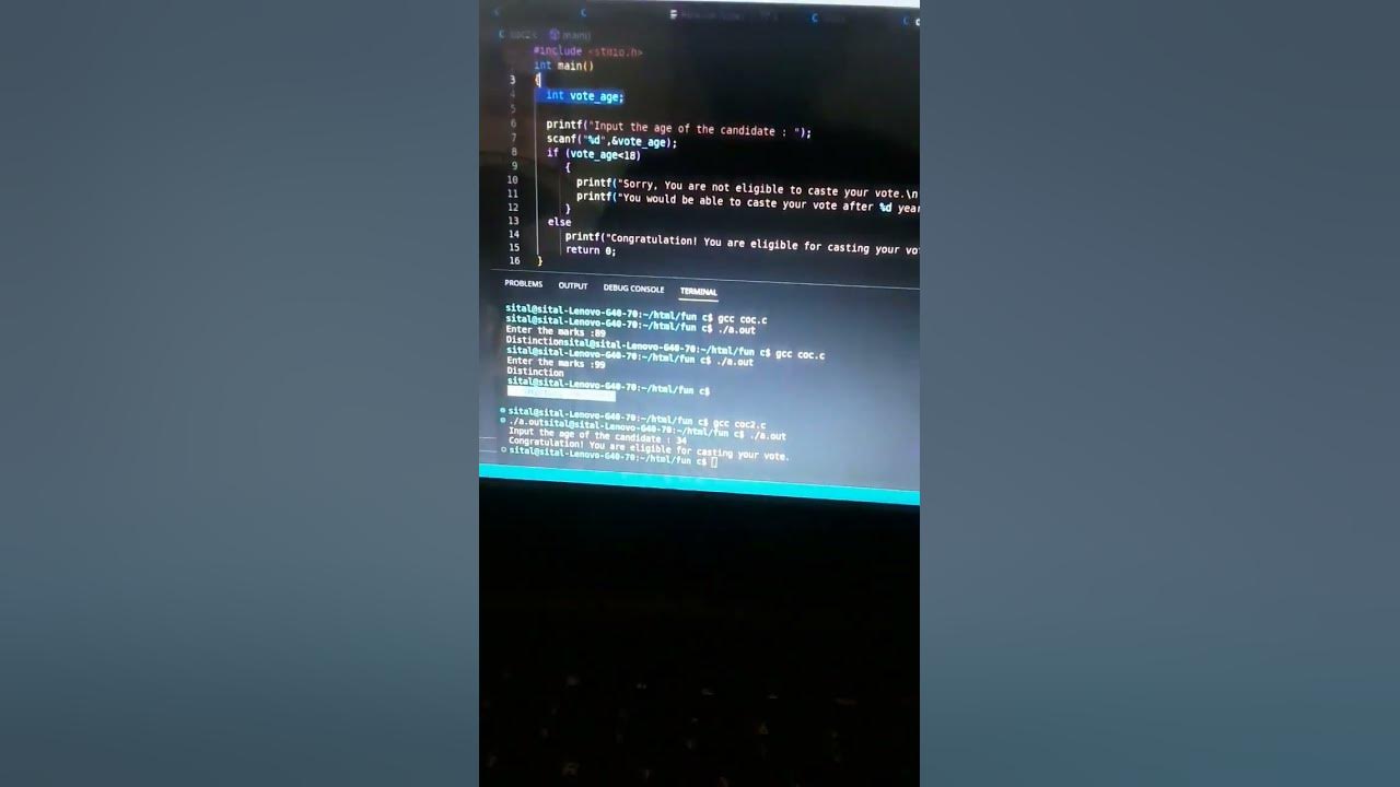  c program to read the age of the candidate and determine wheather s he