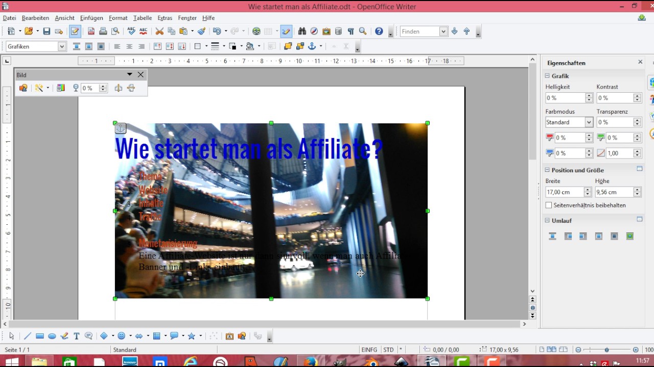 Openoffice Bild Als Hintergrund Transparent Youtube