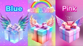 Choose your gift pink Vs rainbow blue gift box challenge #wouldyourather  #pinkrainbowbluegift