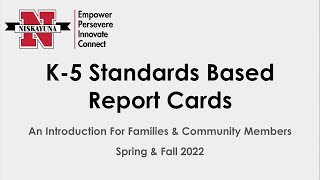 K-5 Standards Based Report Card