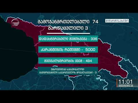 საქართველოში კორონავირუსით ინფიცირებულთა რიცხვი ისევ 30 ით გაიზარდა