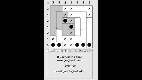 Grey is Odd - Today grids. Solution level 3 7X7 dated 09-03-2024 #logicpuzzles #logicgames  #games