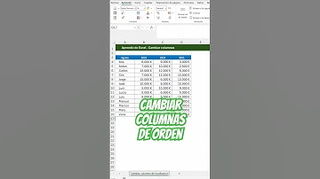 Cambiar columna de orden de forma rápida en Excel