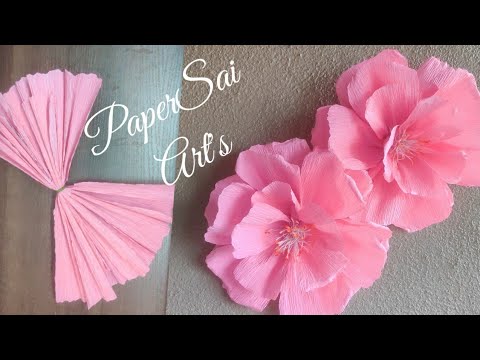 Giant Crepe paper flower for room decor,Flores de papel crêpe,Handmade Cherry Blossom@PaperSaiArt's