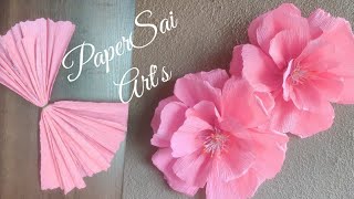 Giant Crepe paper flower for room decor,Flores de papel crêpe,Handmade Cherry Blossom@PaperSaiArt