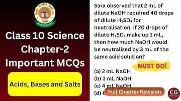 Acids, Bases and Salts Class 10 | Most Important MCQs | Full Chapter Revision