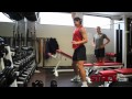 Hope Solo Workout: Single Arm Dumbbell Snatch with Depth Box Jumps Exercise