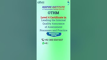 OTHM Level 4 Certificate in Leading Internal Quality Assurance of Assessment Processes and Practice