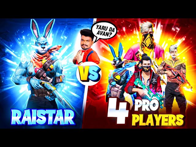 Raistar vs 4 Pro payers 😂 Only One Tap Challenge Who will Win ? class=