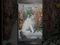 Small Furry Black and White Cat Landscape Acrylic Portrait Paintings Tiny Mini Arts Time Lapse Video