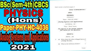 bsc 4th sem physics (hons) question paper/Analog Systems and Applications/CBCS /Guwahati University