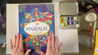 Mandalas colouring book by Colorya - mixed media example