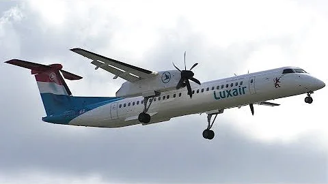 Luxair Bombardier Dash 8 Q400 LX-LQJ Landing at Berlin Tegel Airport