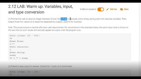 Warm up: Variables, input, and type conversion