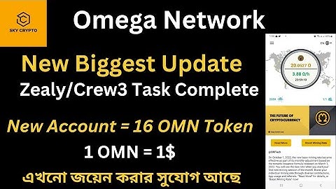 Omega Network New Epic Update | Complete Zealy/CREW3 Task | Every XP Convert OMN Token