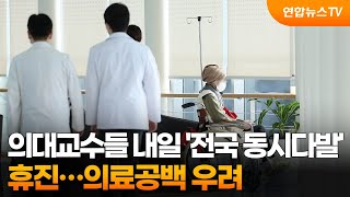 의대교수들 내일 '전국 동시다발' 휴진…의료공백 우려 / 연합뉴스TV (YonhapnewsTV)