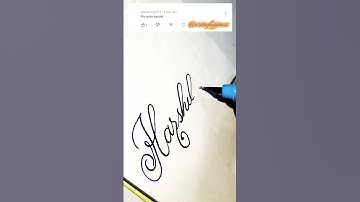 Harshil Name Beautiful Cursive Writing By Happiness #cursive #handwriting #trending #viral #shorts