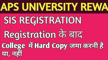 aps university rewa exam date 2021||apsurewa sis registration process || apsu || rgpv || SIS Form