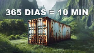 365 Days in 10 Minutes  Shipping container house transformation