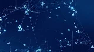 Blue Technology Futuristic Icon With Mesh Networks Background 4K Loop Video | No Copyright Video