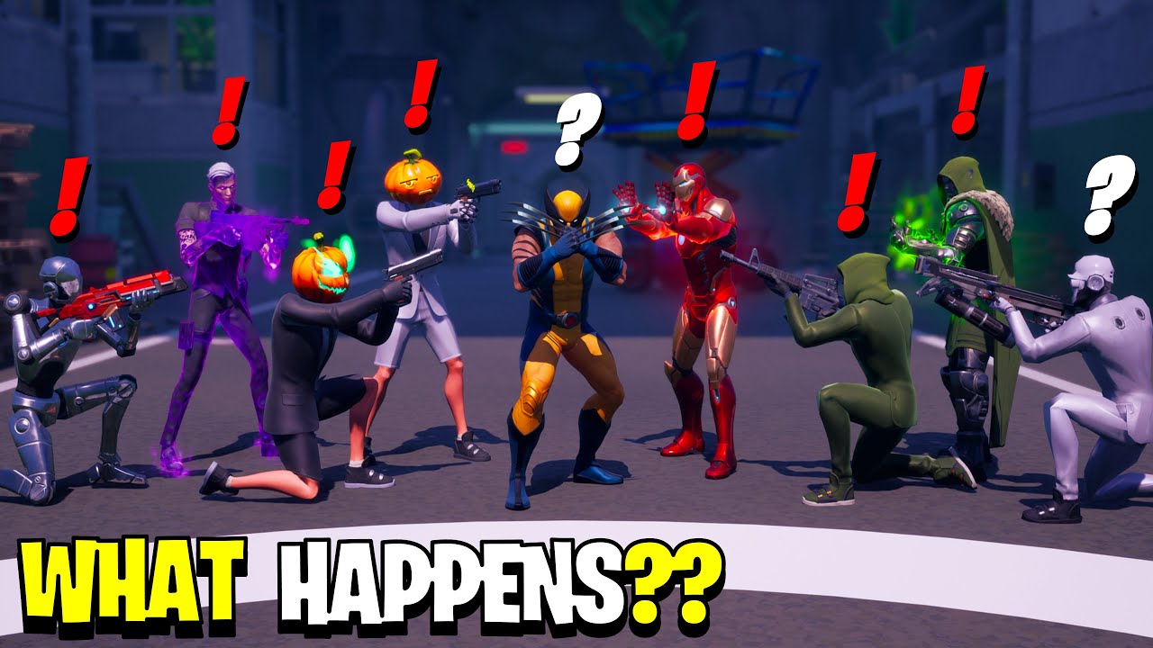 Download What Happens if ALL 9 Bosses Meet in Fortnite! | Boss Midas Meets Iron Man, Wolverine & Henchmen!