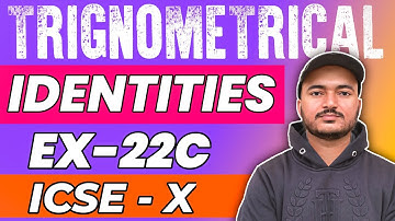 Trigonometrical Identities | Class 10th Math Exercise 22C one shot video | R.S.Aggarwal Math
