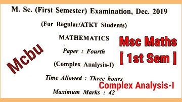 Complex Analysis-I [ 1st Sem ] Msc Maths | Dec. 2019 Exam | #aimers #mcbu #msc #previous_year_paper