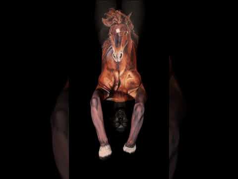 Horse bodypaint!! Airbrush body art illusion!