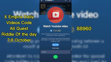 X empire Daily All Quest! X empire Riddle Of the day 7,8 October #xempiretaskcode #riddles #riddle