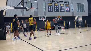 Layup drills at VCU men's basketball summer practice