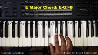 How To Play The E Major Chord On Piano And Keyboard Youtube