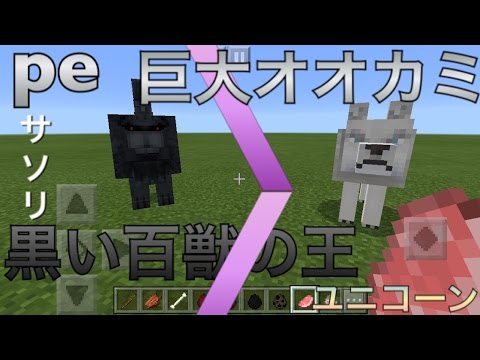 マインクラフトpe 黒い百獣の王 巨大オオカミを追加 Youtube