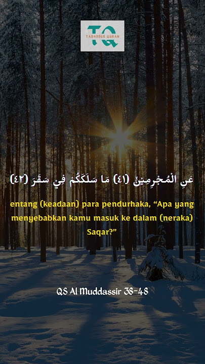 QS Al Muddatstsir 38-48