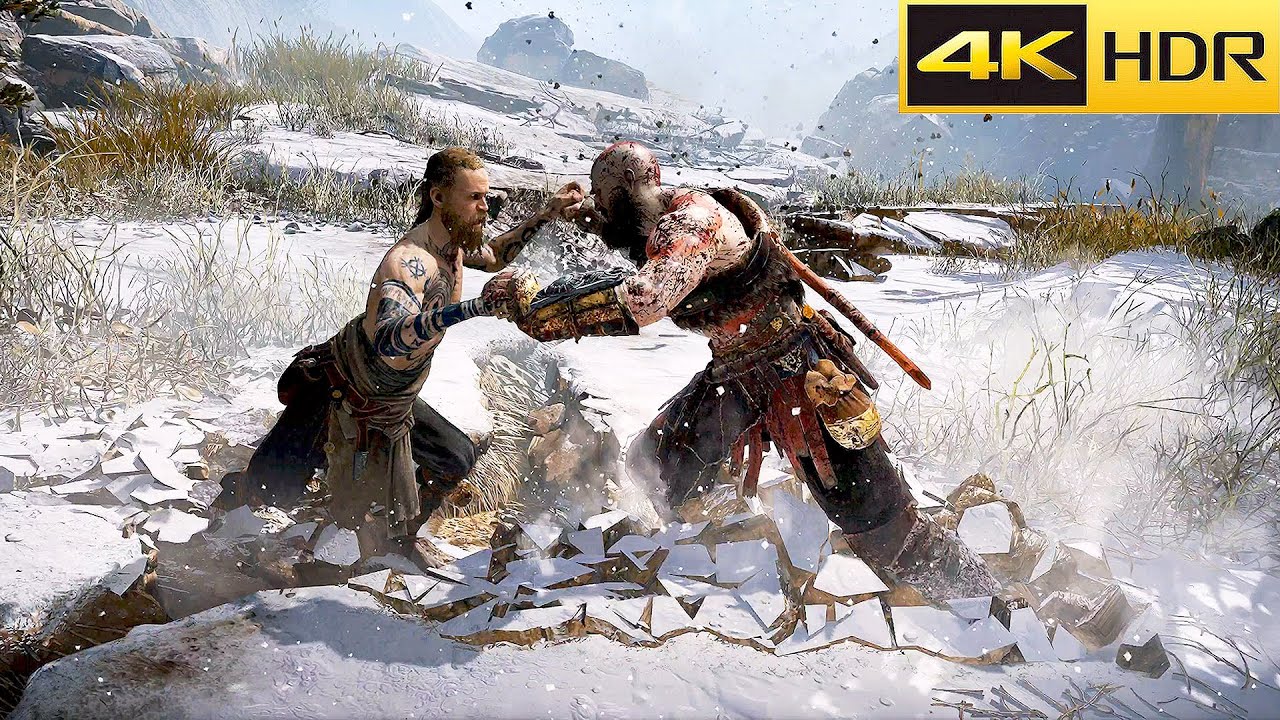 Kratos vs The Stranger Boss Fight 4K HDR - God of War PC (60FPS)