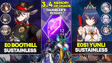 E0 Boothill Sustainless & E0S1 Yunli Sustainless | Memory of Chaos 12 | Honkai Star Rail 3.4